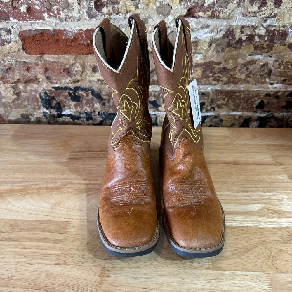 Cowboy Legend Youth 7 Brown Western Cowboy Boots Square Toe 1037-30K-CTR